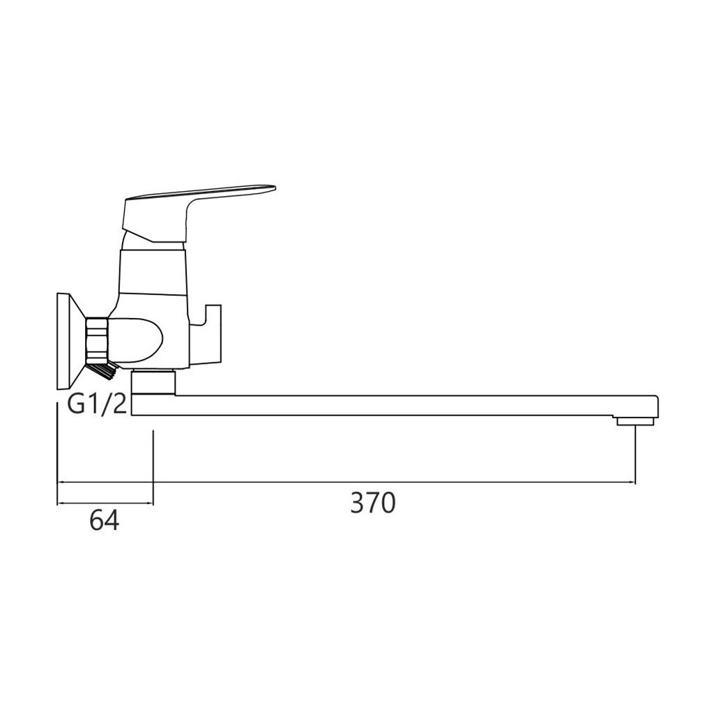 Смеситель для ванны с длинным изливом Комфорт (Flat) 7250520C-35F