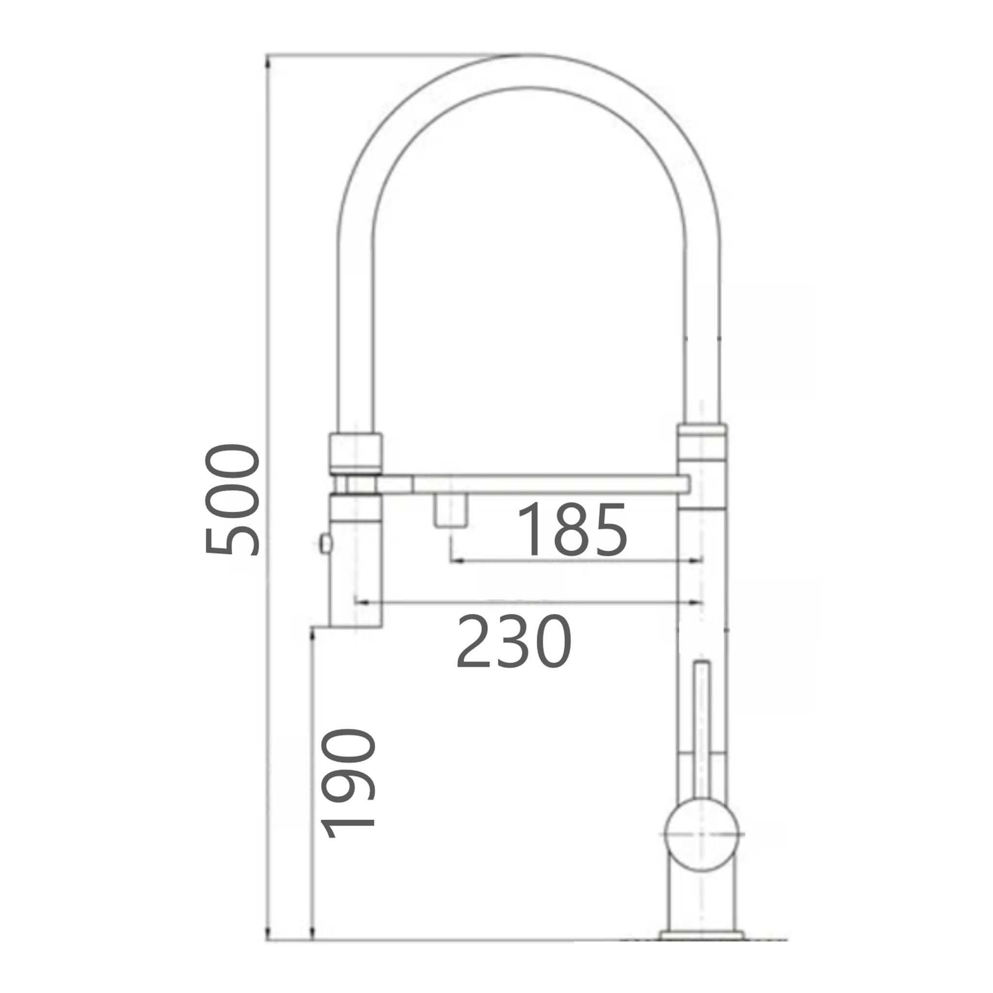 Смеситель для кухни с подключением к фильтру воды Сталь (Neosteel) 3188611SSMGB