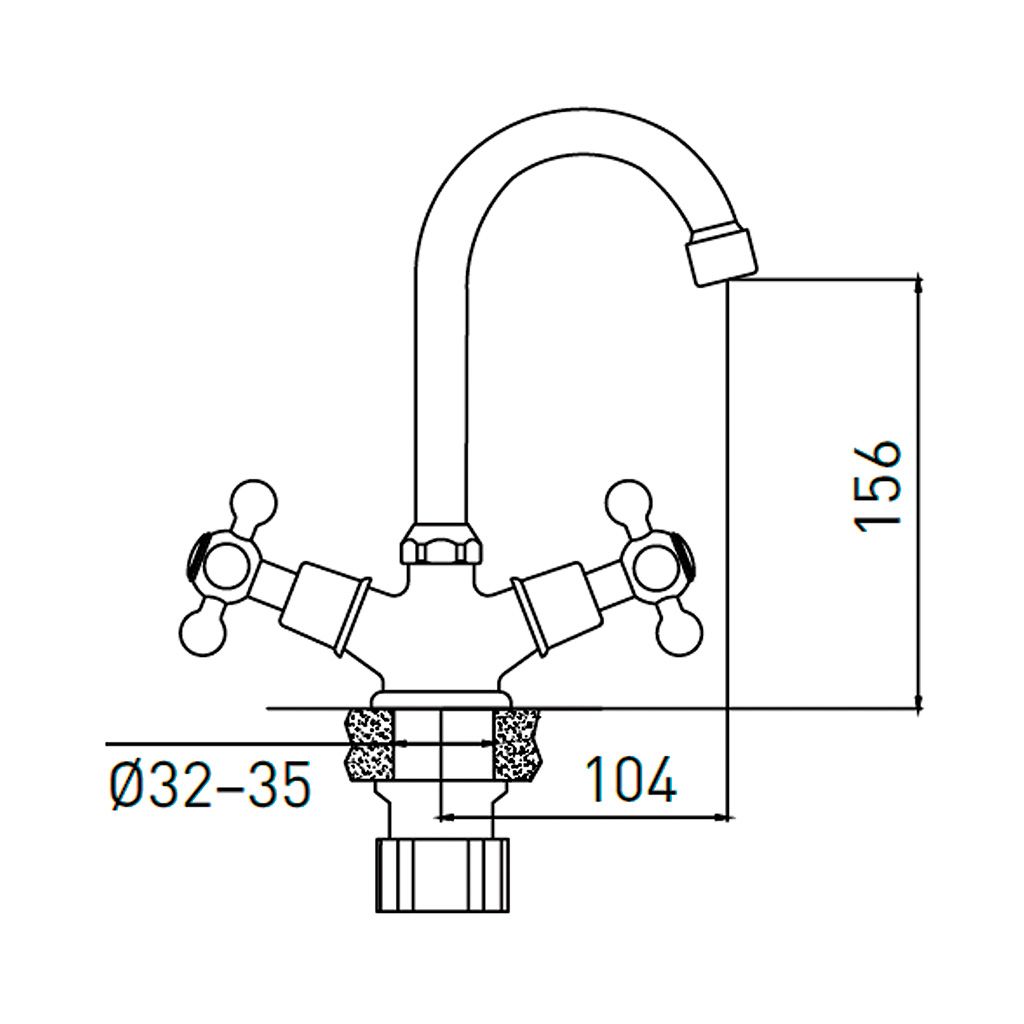 Смеситель для раковины Практик (Yota) 6088039C-B06