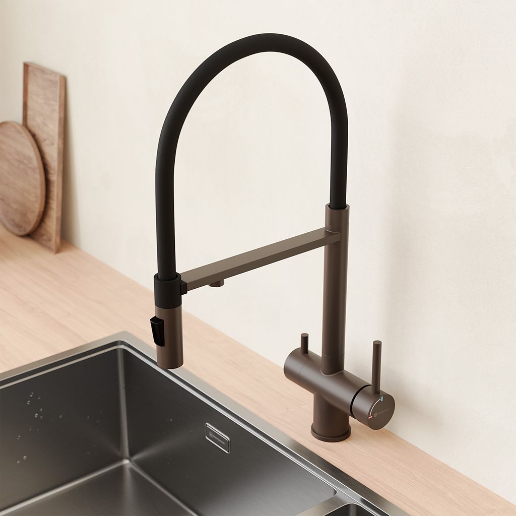 Смеситель для кухни с подключением к фильтру воды Сталь (Neosteel) 3188611SSGMB