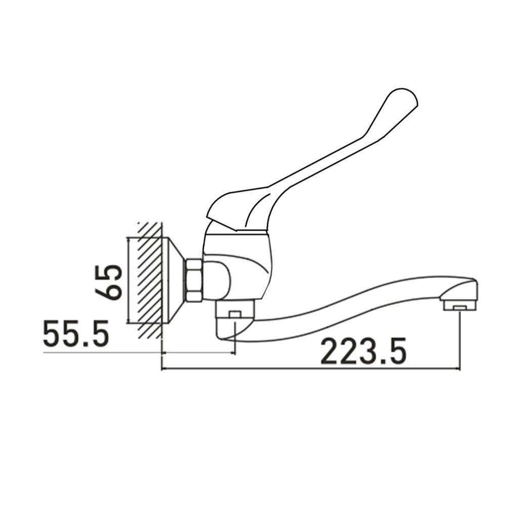 Смеситель хирургический настенный Профи (Professional) 4575509C-20S