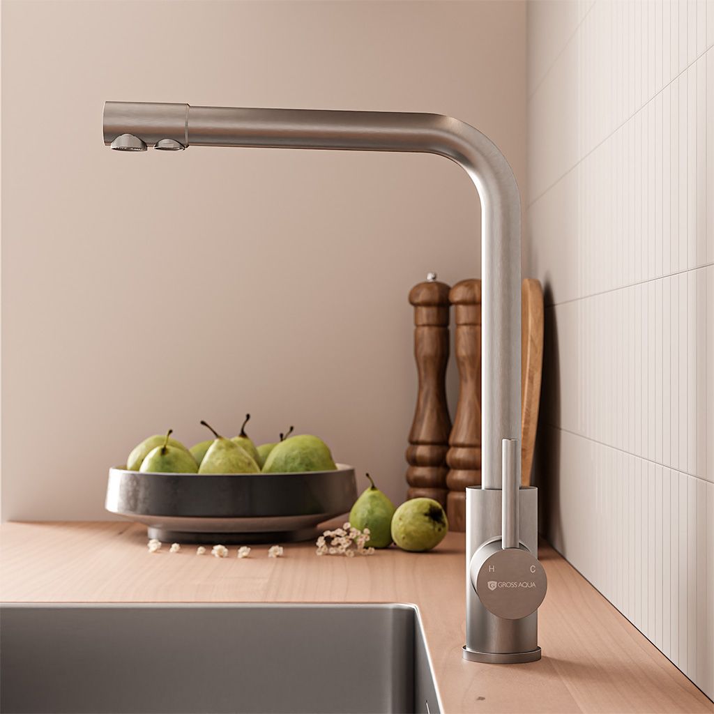Смеситель для кухни с подключением к фильтру воды Сталь (Neosteel) 3121609SS