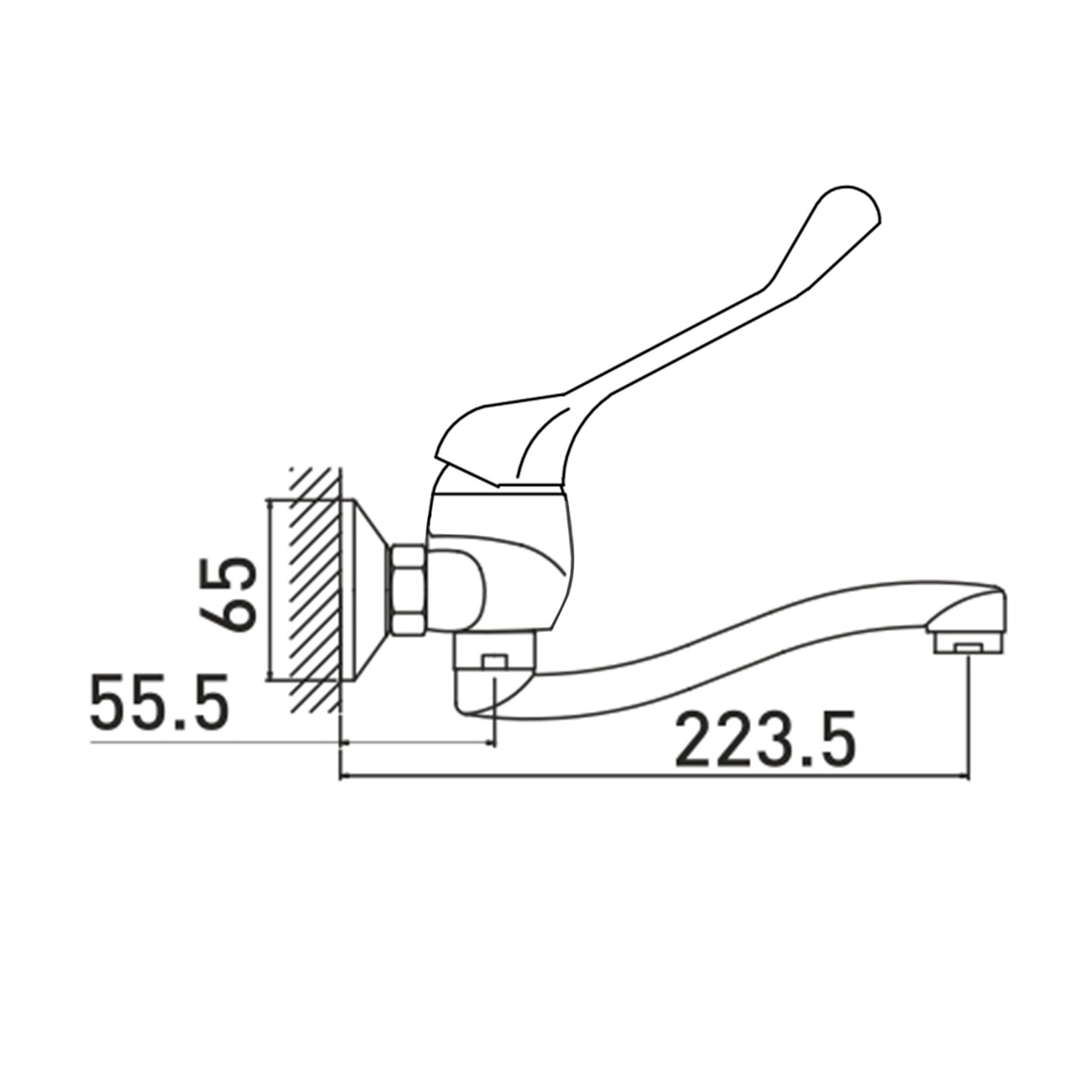 Смеситель хирургический настенный Профи (Professional) 4575509C-20S