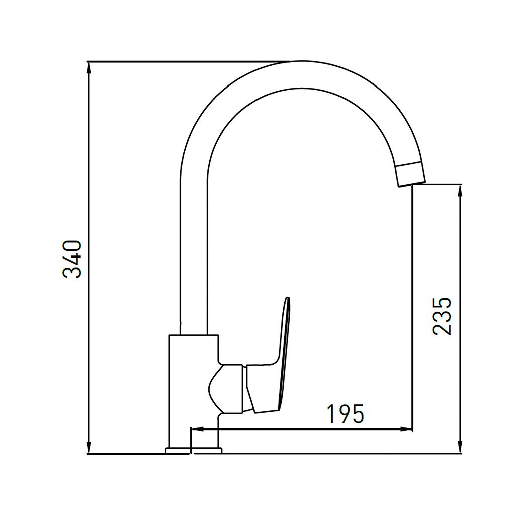 Смеситель для кухни Комфорт (Flat) 3119520C-B02