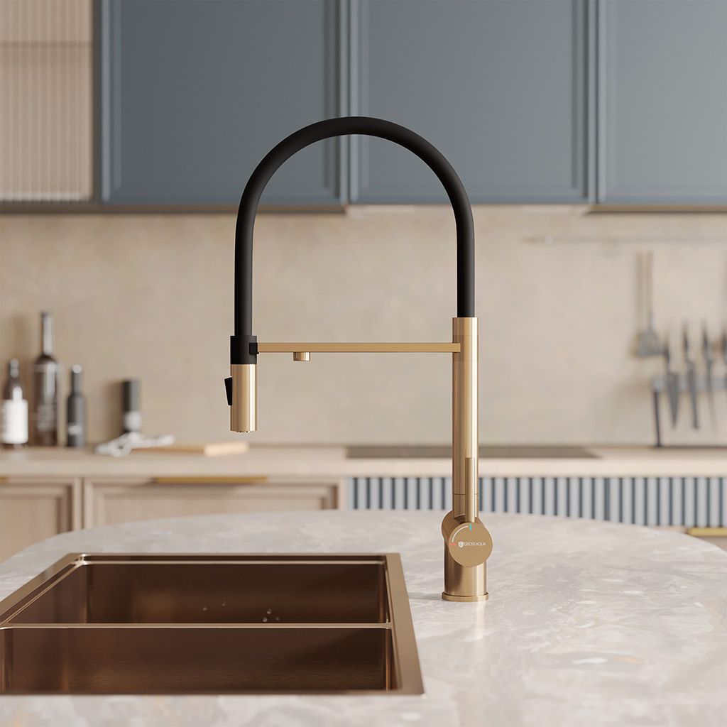 Смеситель для кухни с подключением к фильтру воды Сталь (Neosteel) 3188611SSMGB