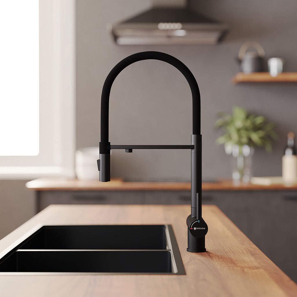 Смеситель для кухни с подключением к фильтру воды Сталь (Neosteel) 3188611SSMBB